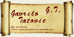 Gavrilo Tatović vizit kartica